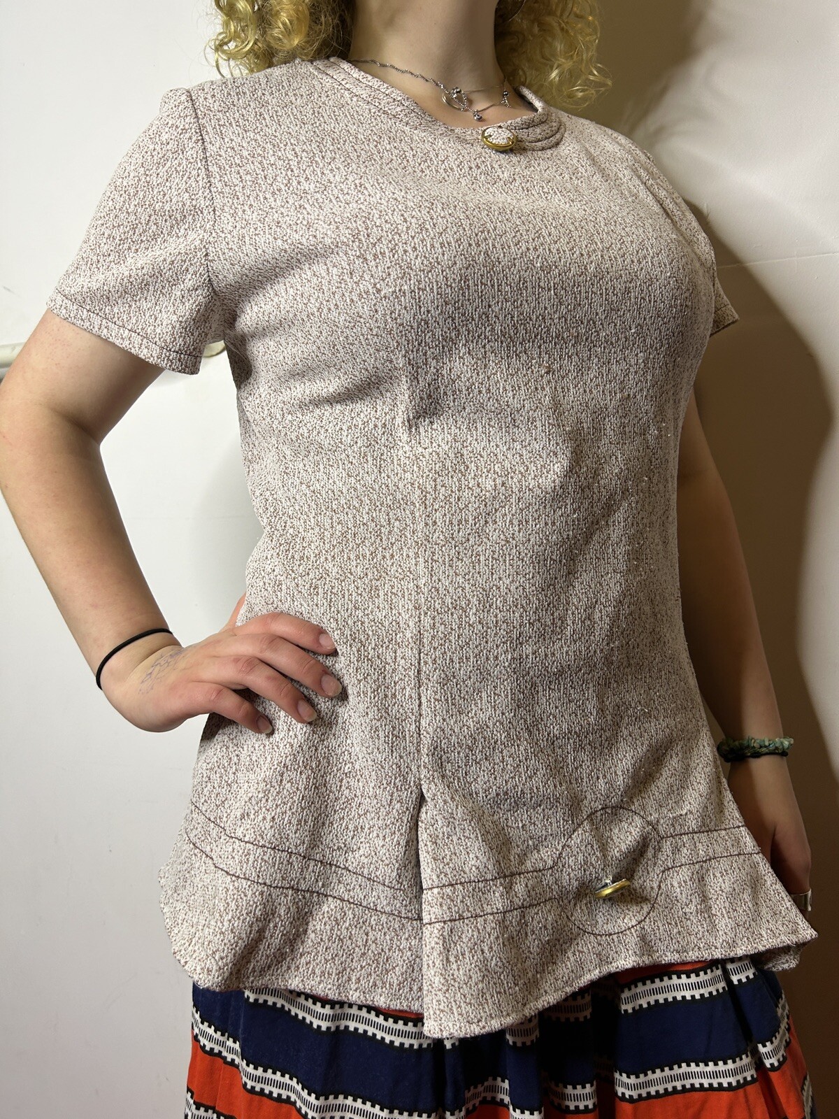 Vintage Australian 1980s Carmen Jones Treilon Ladies Blouse Art Deco Peplum AU14
