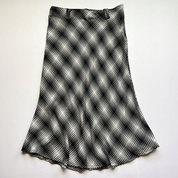 Cato Vintage Black & White Plaid Maxi Skirt