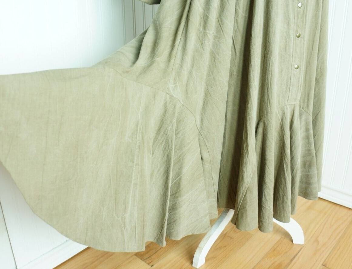 Vintage Clues Collections Snap Front Designer Dress Size 11/12 Gray Mermaid Hem