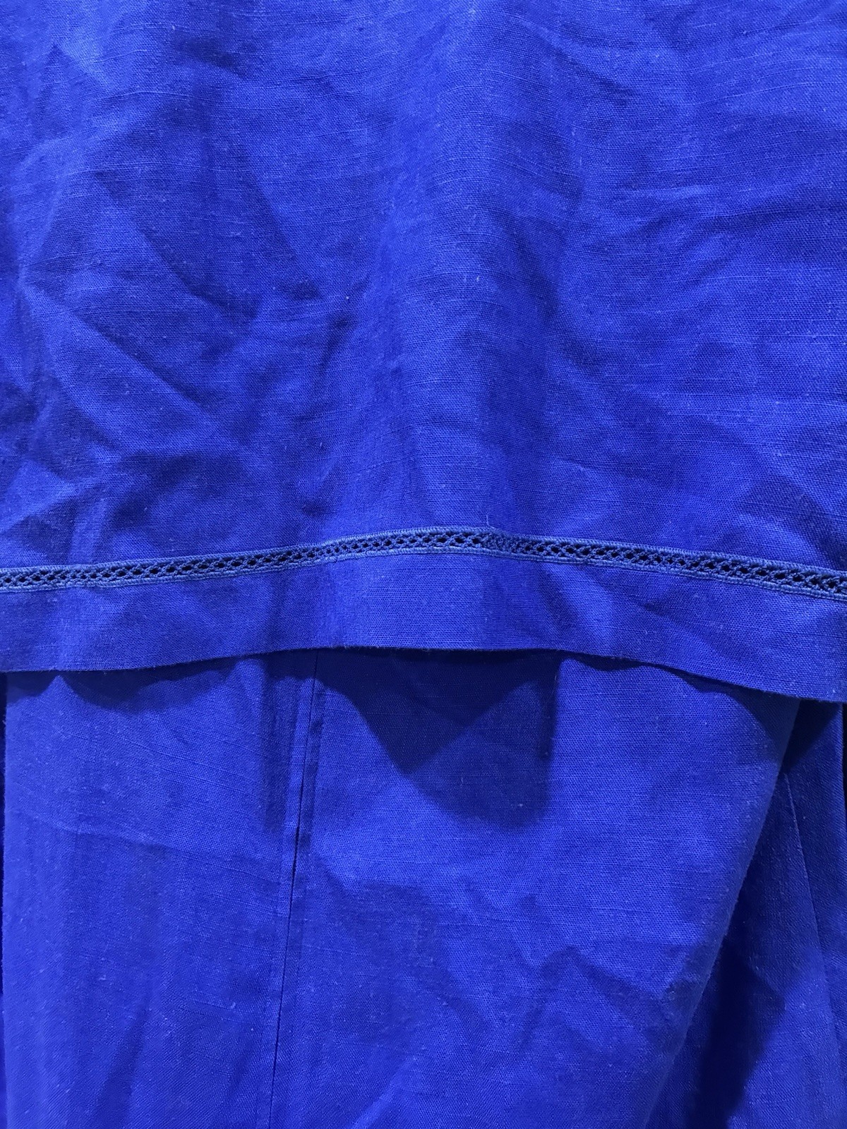Vintage Chaus Electric Blue Linen Blend Sheath Dress Bolero Set Size 8 Made USA