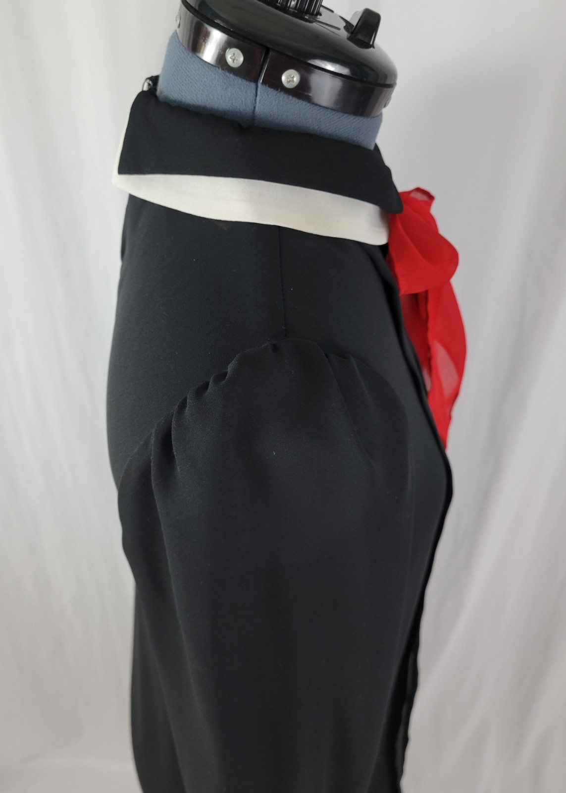 Vintage You Babes 2 Black Shift Dress w White Undercollar & Red Tie Size XS/S?