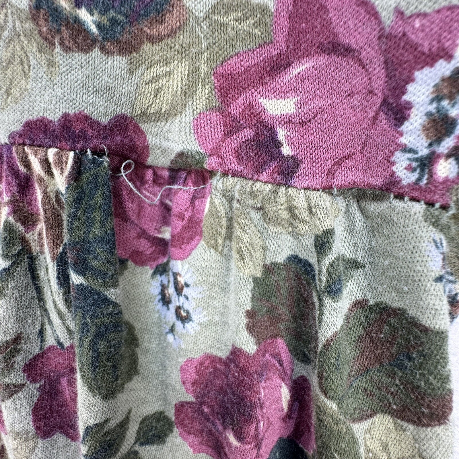 Vintage 80s LANZ Originals Floral Cottagecore Prairie MIDI Dress Size Medium