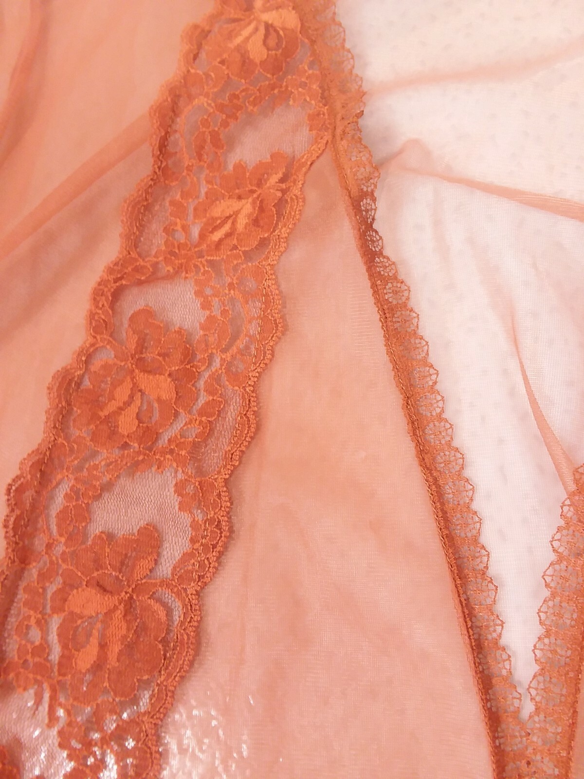 Vintage Jenelle of California Sheer Robe Womens S Lace Nightie Cov 9.19 BC
