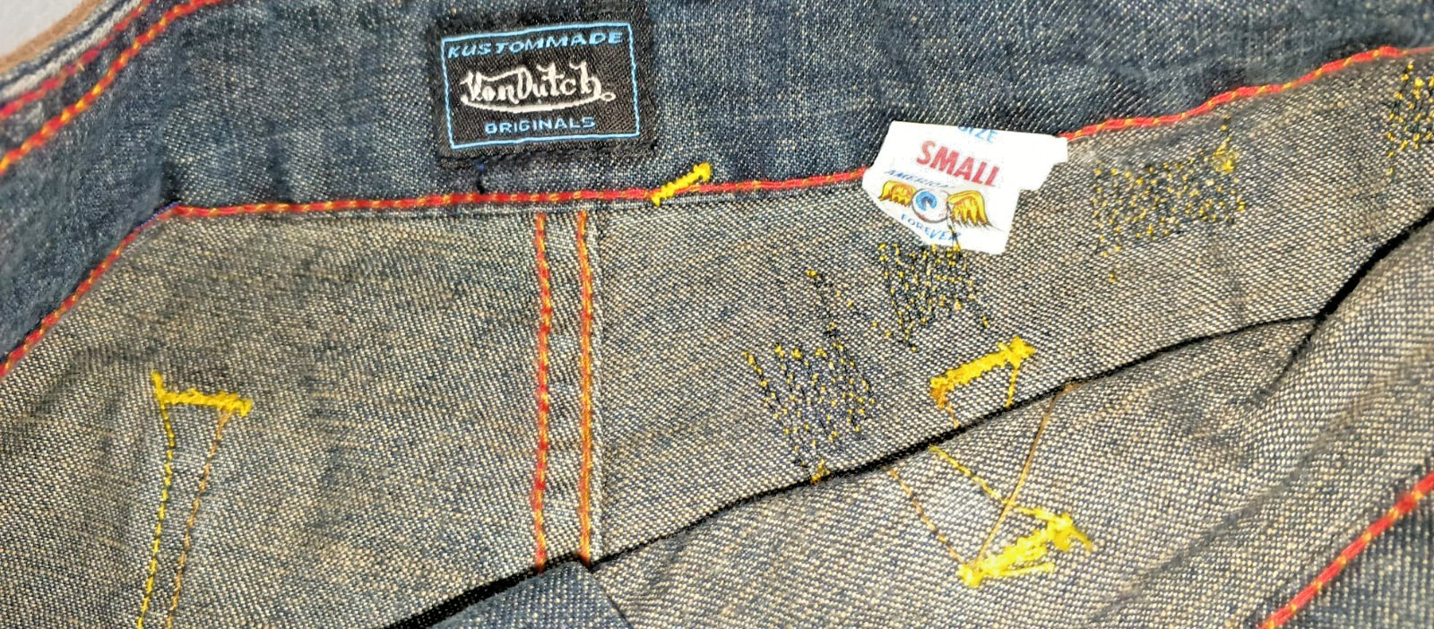 Y2K Vintage Von Dutch Mini Skirt with Pleating and Print