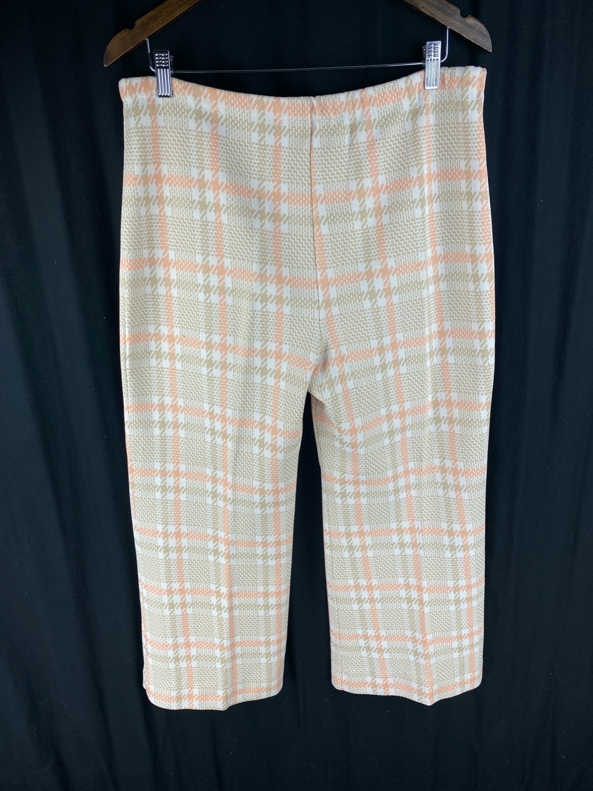 Vtg 70s Jane Colby Plaid Bell Bottom Wide Leg Disco Pants Tartan Relaxed Hippie