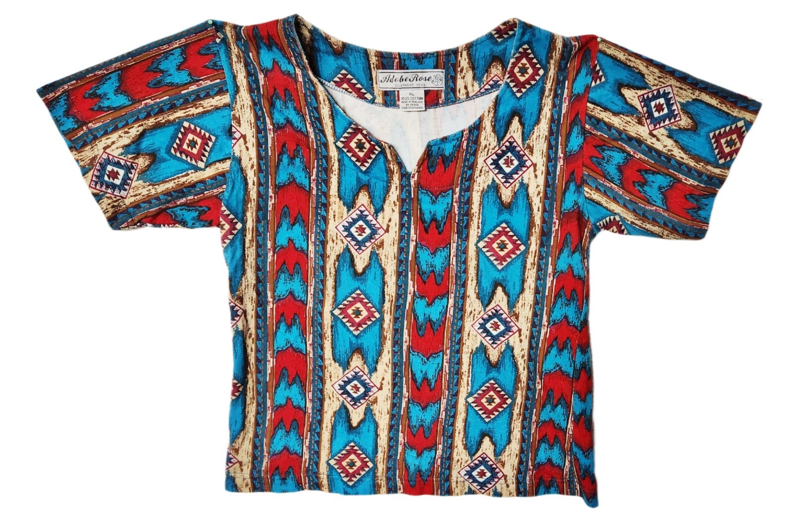 Vintage Shirt 1993 Adobe Rose Native American Cotton Southwest Print
