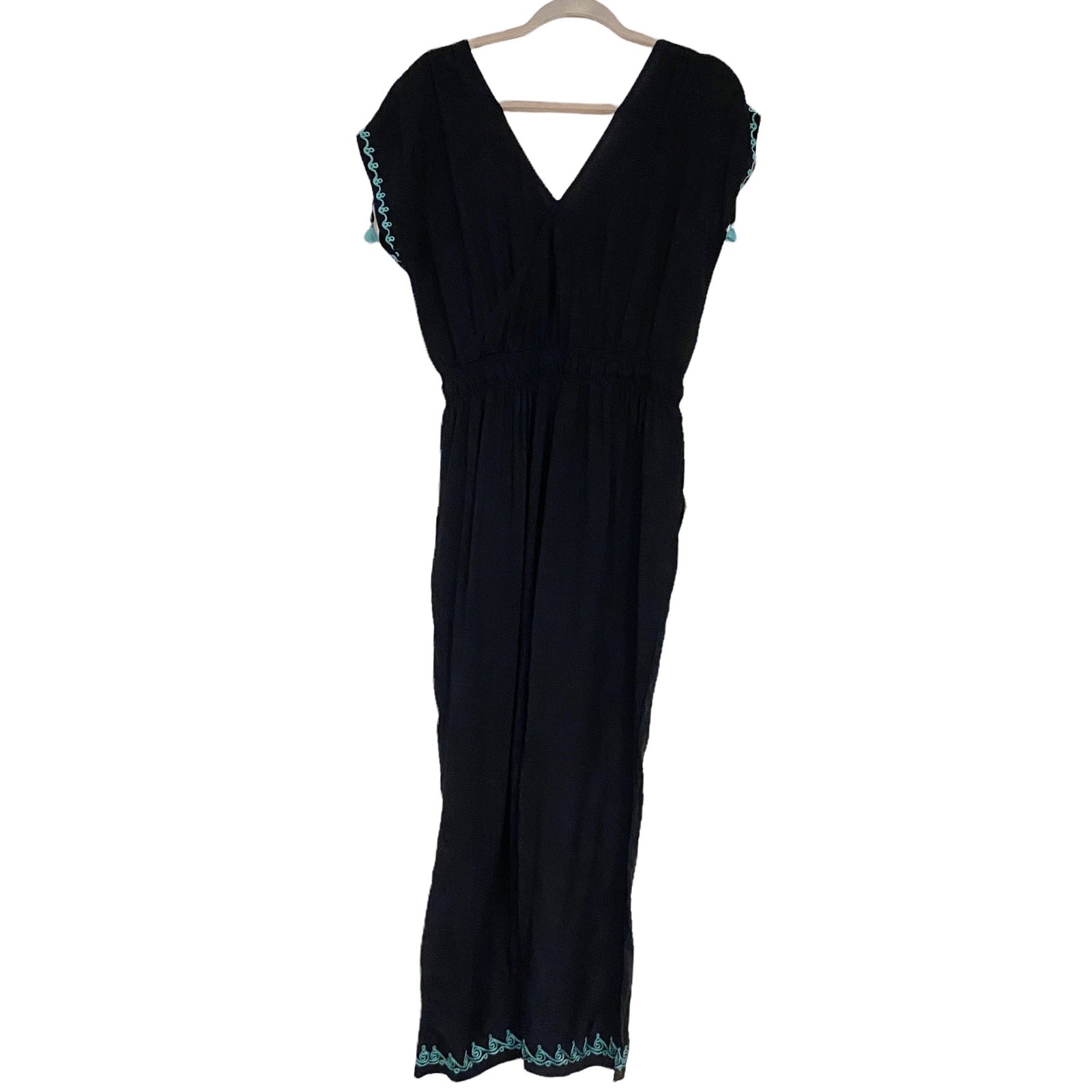 Soft Surroundings Womens Size PS Embroidered Tassel Jumpsuit