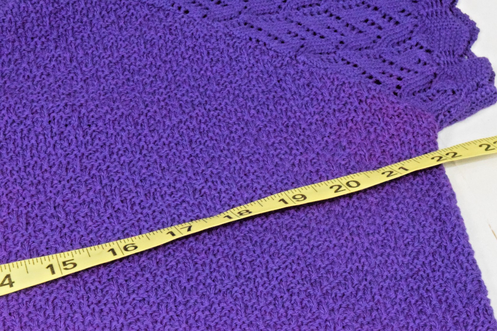 Vintage Sweater Top Carly Blake Size L 90s Grape Purple Cotton Scalloped Trim