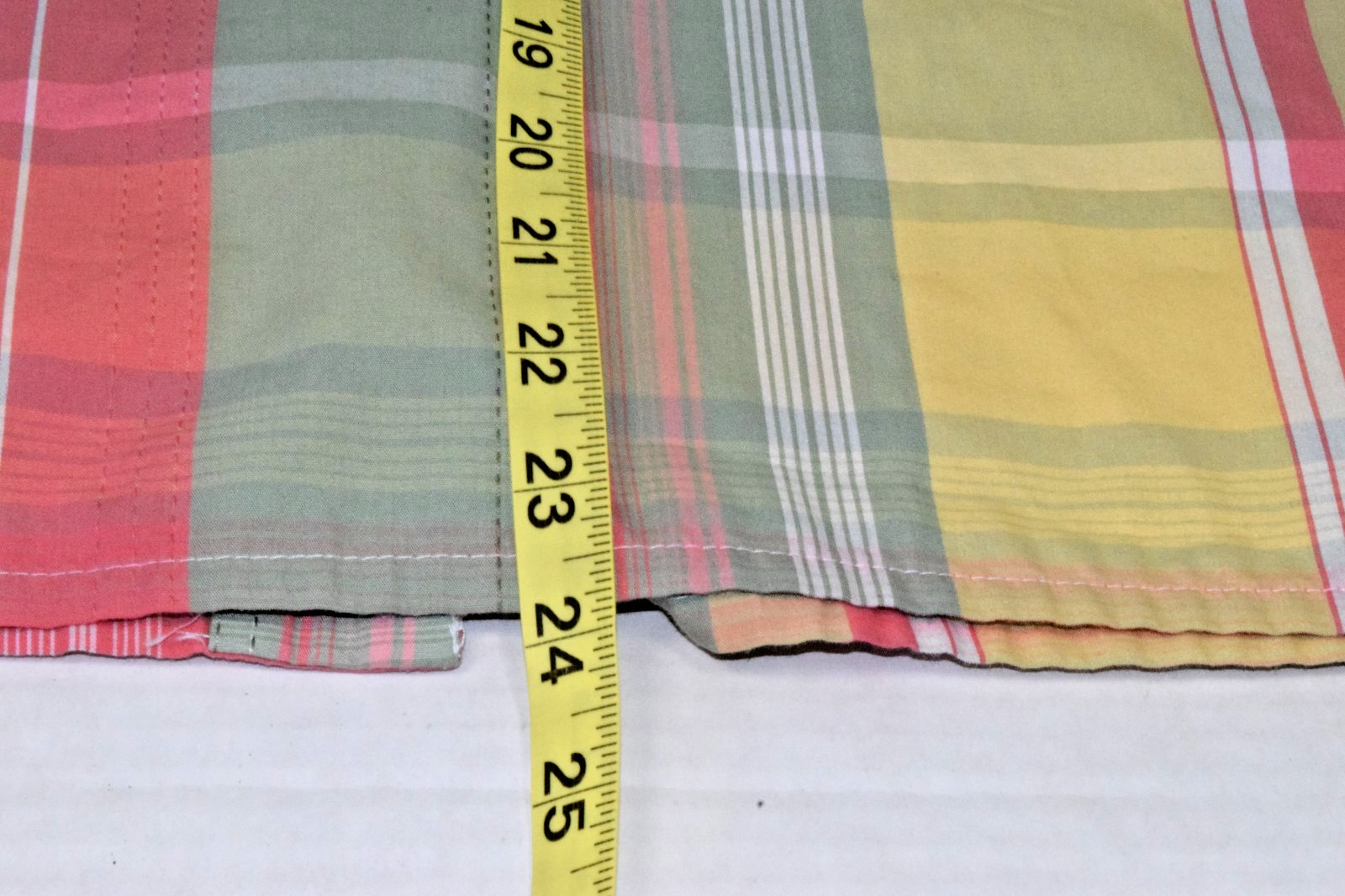Vintage Plaid Shirt Alia Size 14 90s Button Up Pink Green Yellow Shoulder Pads