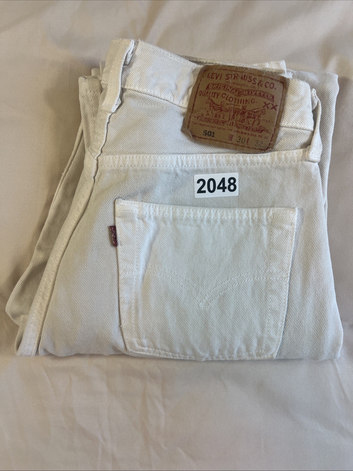 Women’s Levi’s 501 Jeans, Button Fly, White Denim And Made In The USA!!!