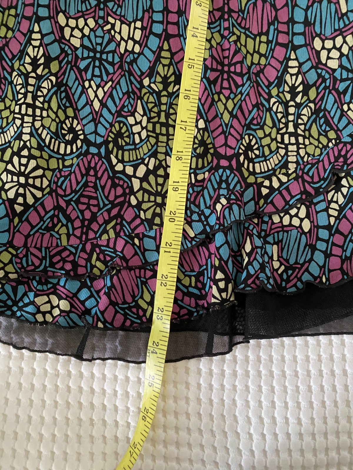 Vintage 1990s Nanette Lepore Moasic Slip Skirt Fairy Whimsygoth Small
