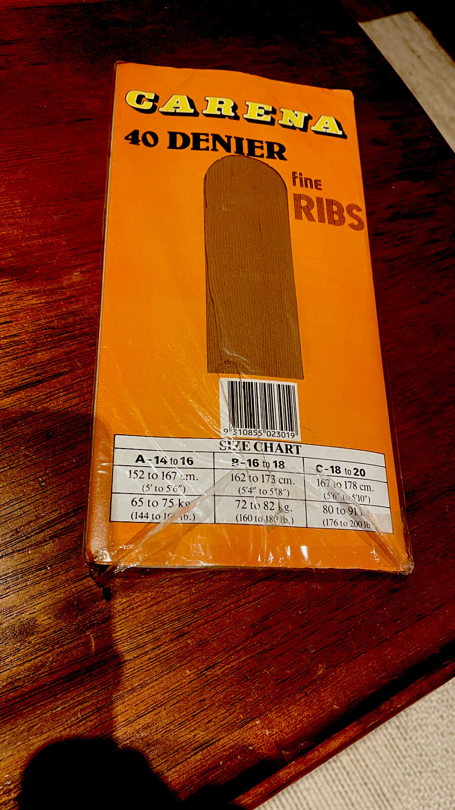 CARENA 40 Denier Fine Ribs Pantyhose -1970s-B Average-Rare
