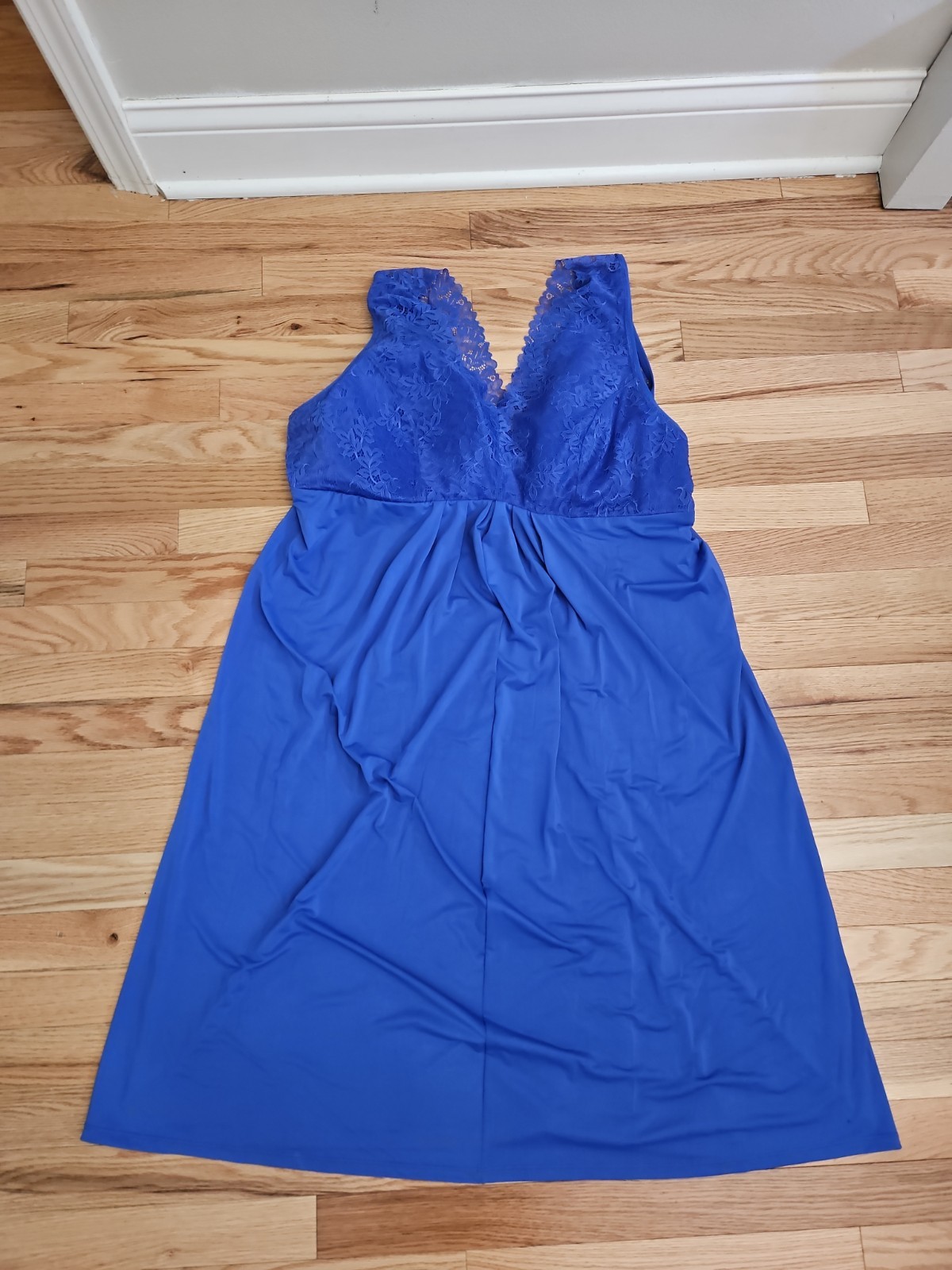 Breezies Intimately You Night Gown And Robe Set Color Scuba Blue Size 2X NWOT
