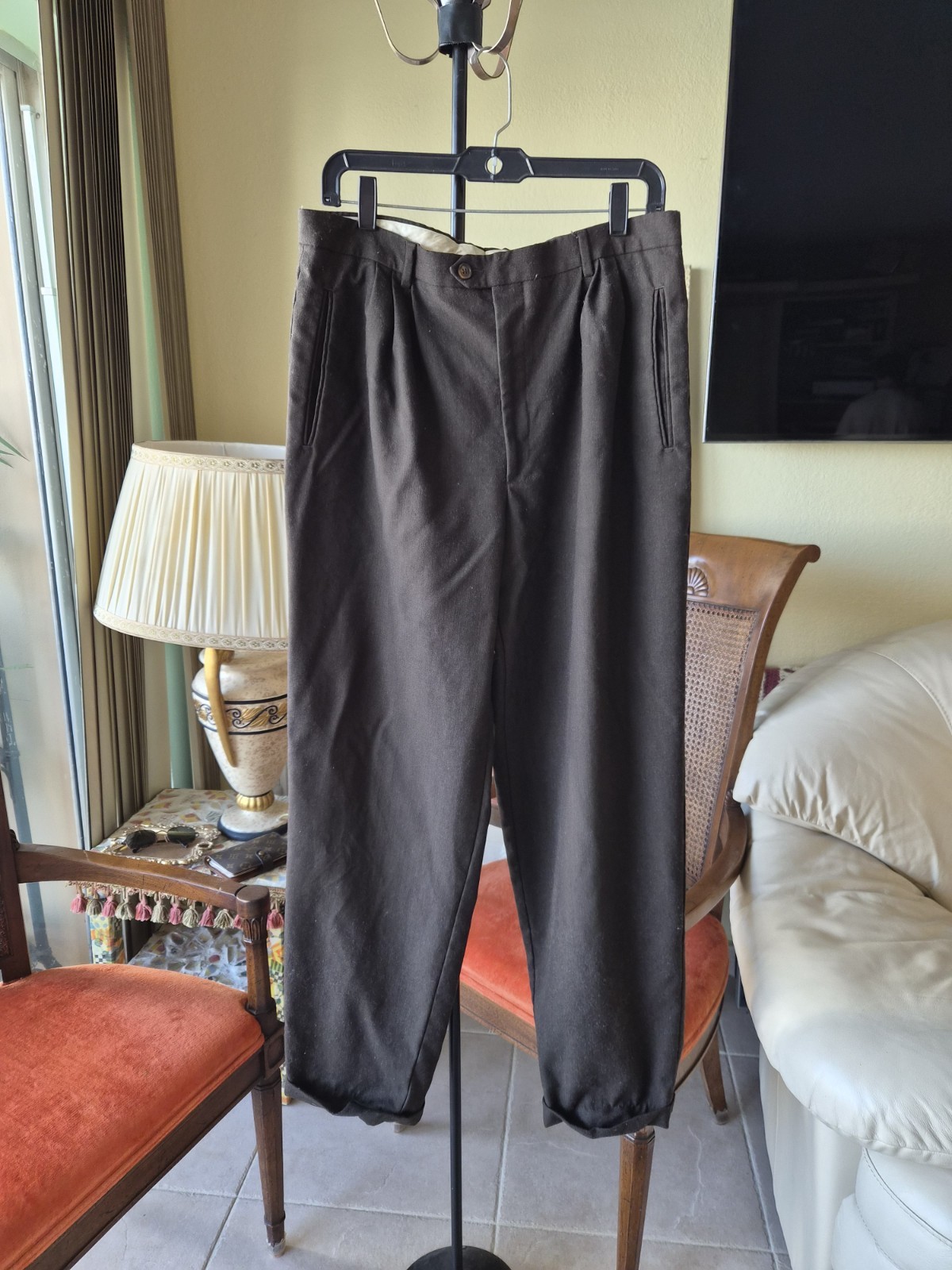 Nobili Firenze Vintage Trousers Size E | 100% Virgin Wool | Made in Italy