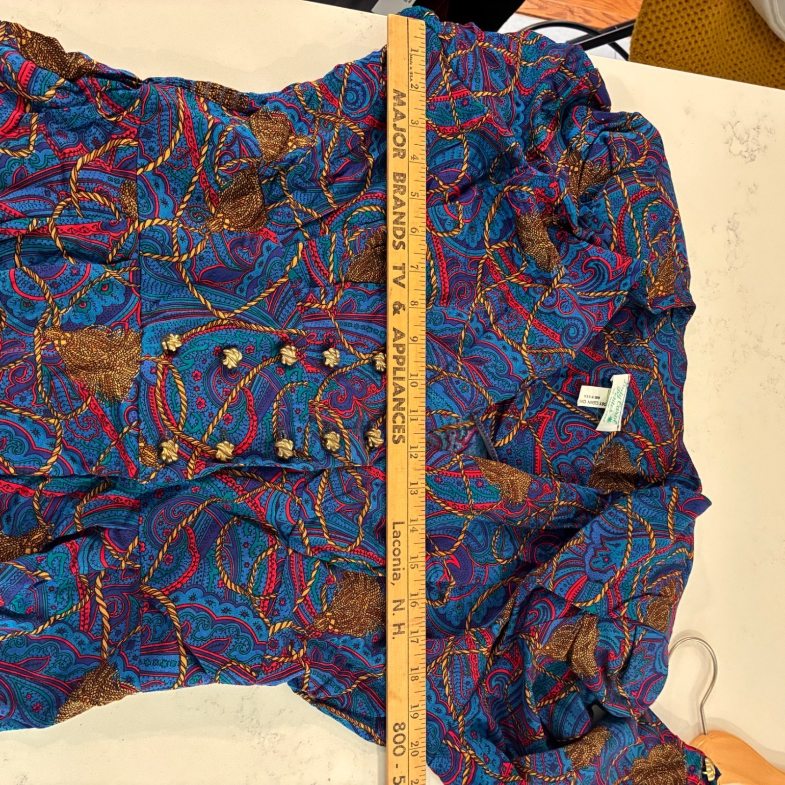 Vtg NWT Lady Carol Petites Top/Skirt 14P Paisley Nautical Rope Tier Retro Office