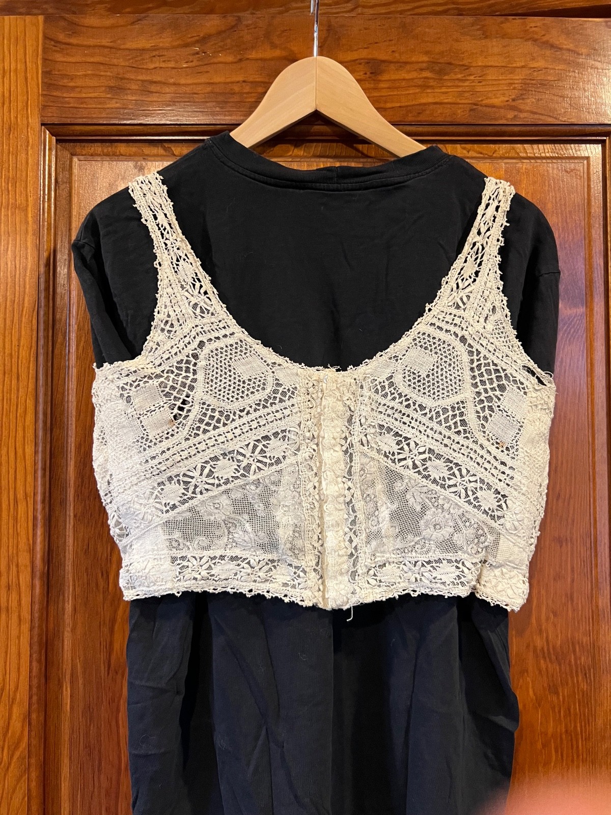 Antique Vintage Handmade Ivory Lace Camisole Early 20th C Victorian/Edwardian
