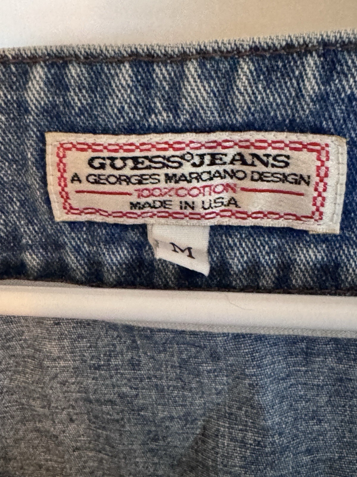 Vintage Guess Jeans Georges Marciano Denim Mini Dress Button Front USA M