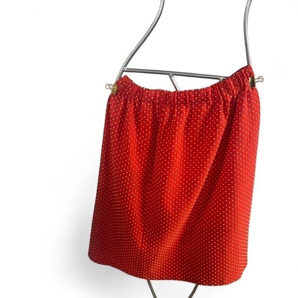True vintage Red polka dot skirt with elastic waistband 15″ w X 24″ L (L4)