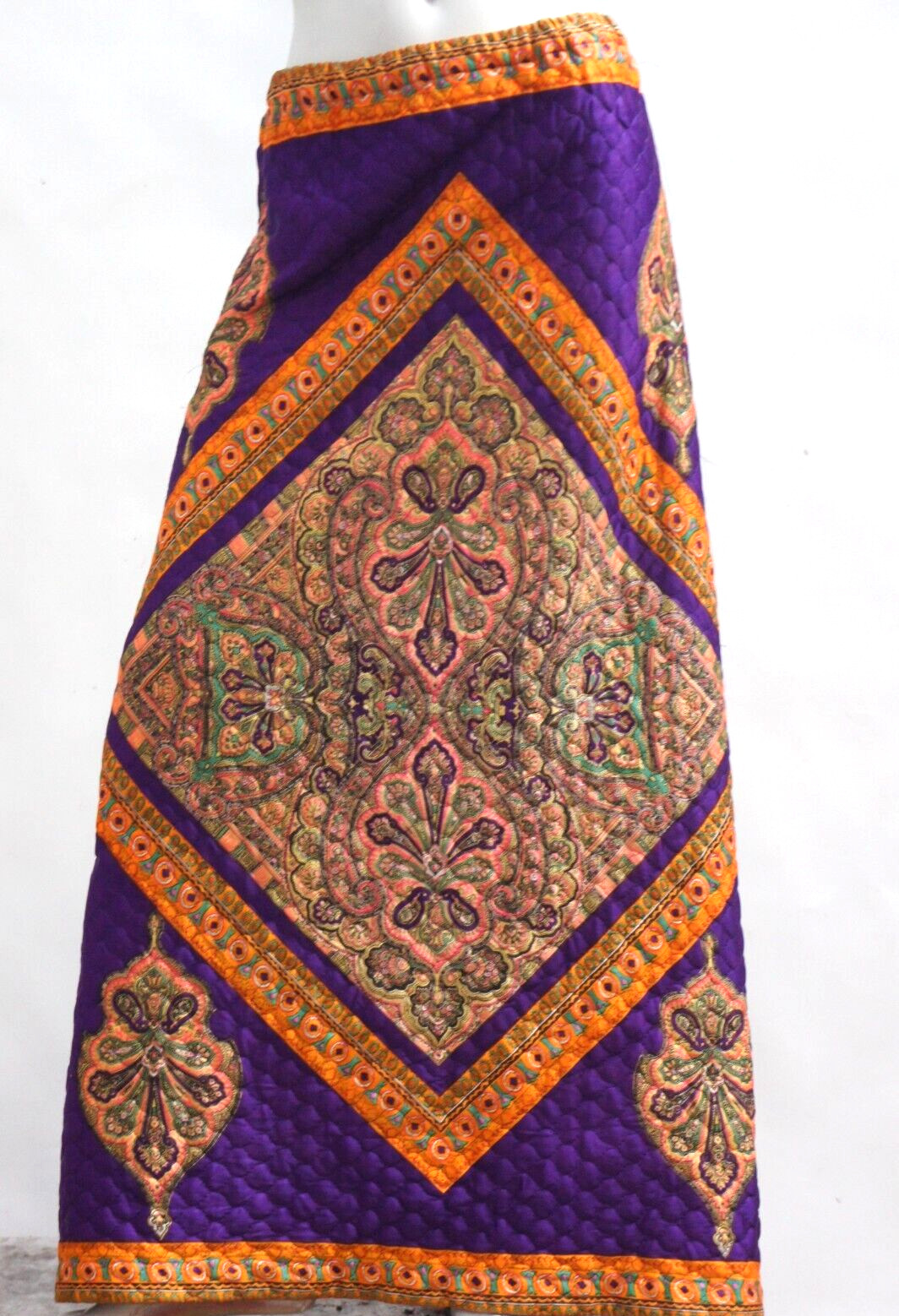 Vintage 60s Quilted Maxi Skirt By Adelaar’s Aristocrat Hippie Boho