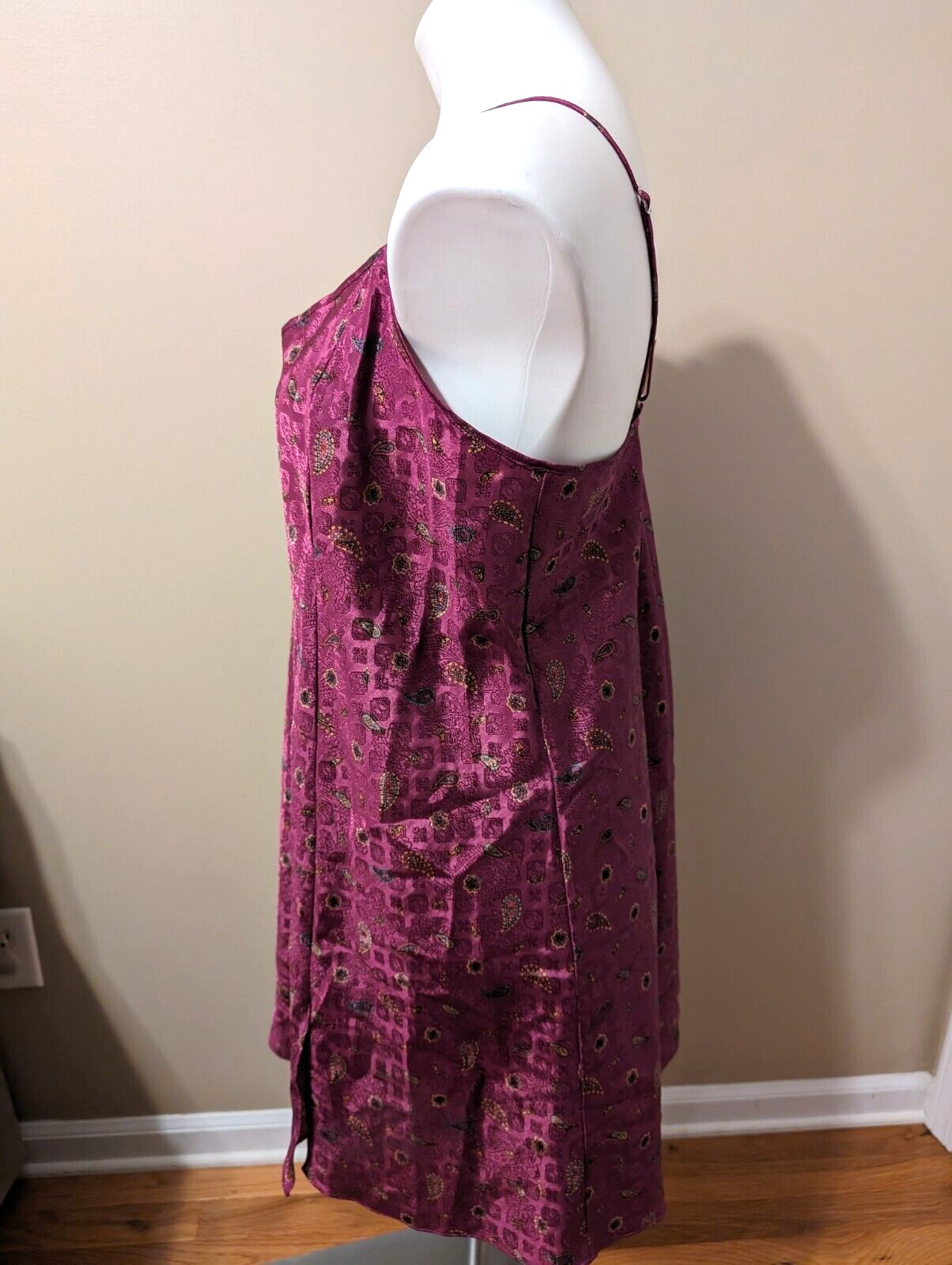 Inner Most Women’s Plum Paisley Satin Chemise/Slip Dress 1X Style: 17302 NWOT