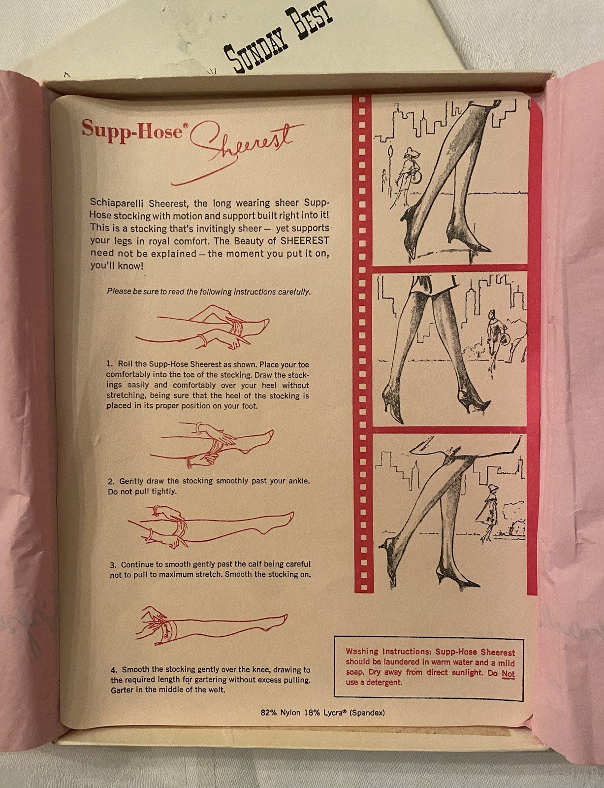 Vintage Seamless RHT Nylon Stockings In Sunday Best Box Possibly Schiaparelli