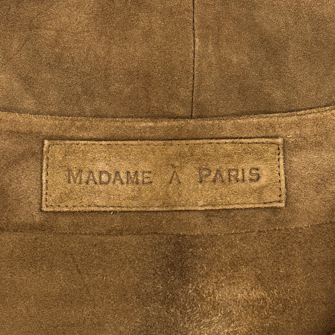 Vintage 1990s Madame A Paris Suede Slouchy Camel Mini Dress with 3/4 Sleeves