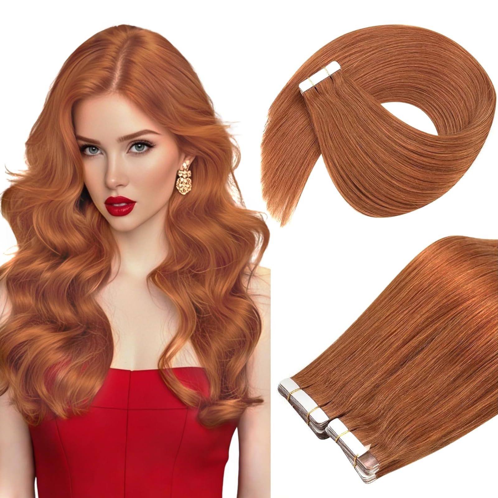 Ve Sunny 18″ Remy Tape-in Human Hair Extensions – Seamless & Reusable