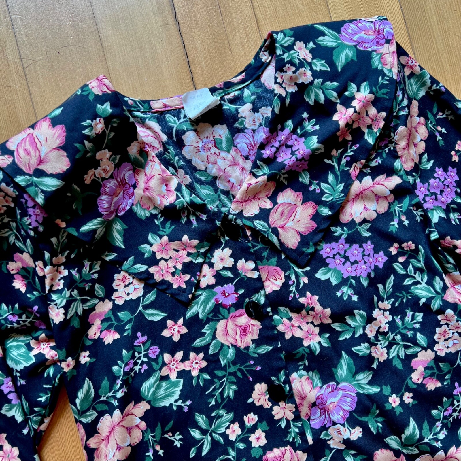 vintage 80s/90s drop waist dark floral dress 9/10 M