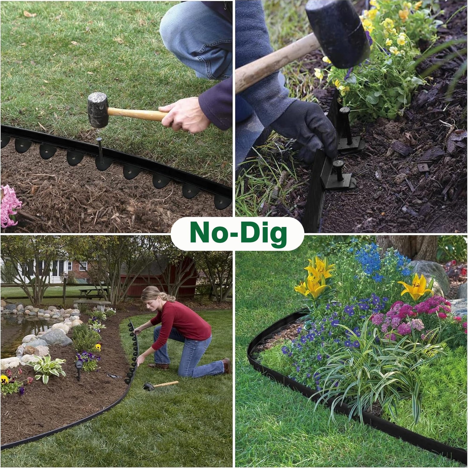 Landscape Edging 33ft 4in Tall, Garden & Lawn Edging with Scissors & 30 Spikes