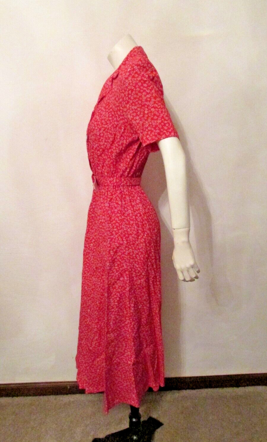Carol Anderson Floral Rayon Belted Secretary Tea Garden Party Dress 2 USA made