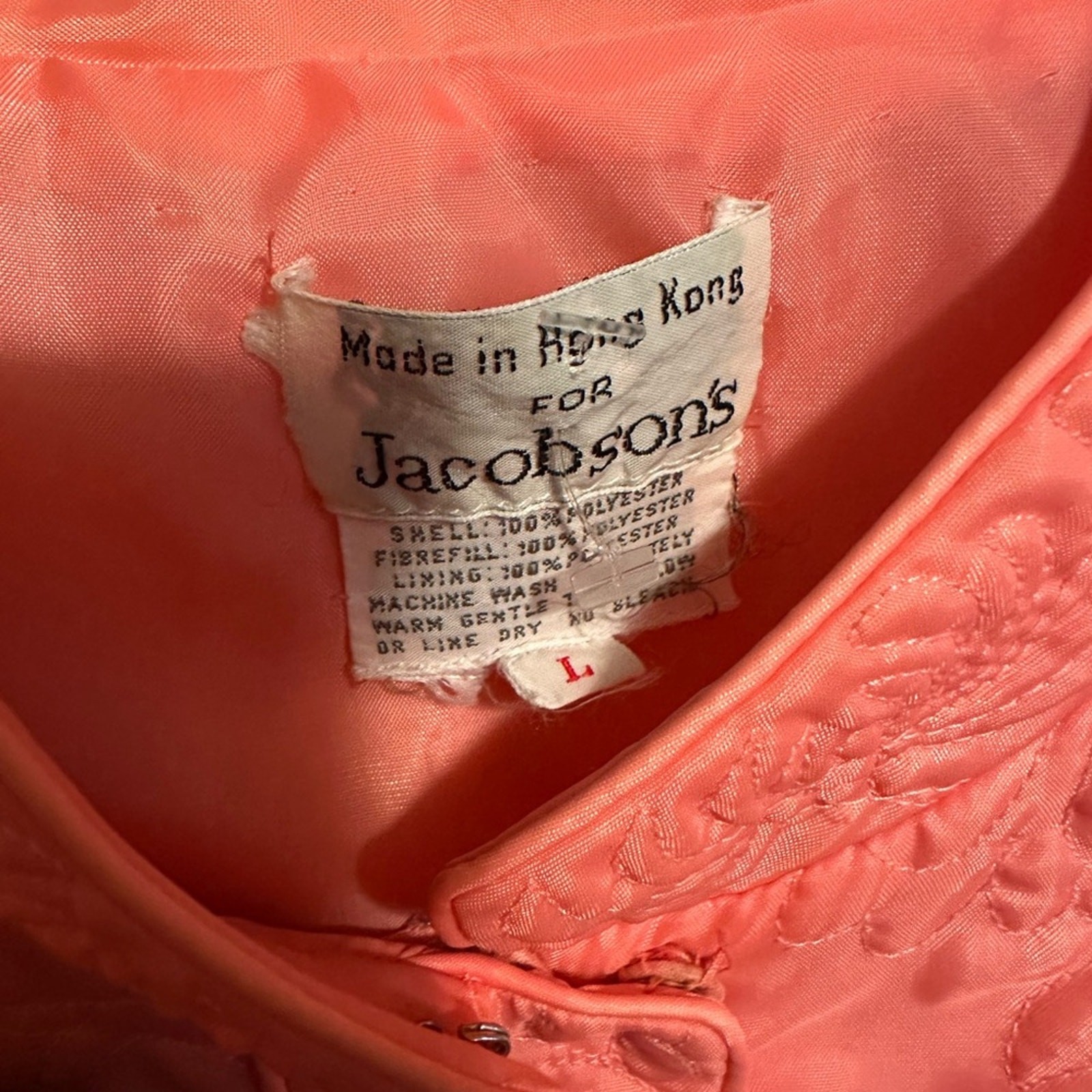 Fantastic Vintage 1970s Pink Quilted Long Coat by Jacobson’s ~ GUC!!