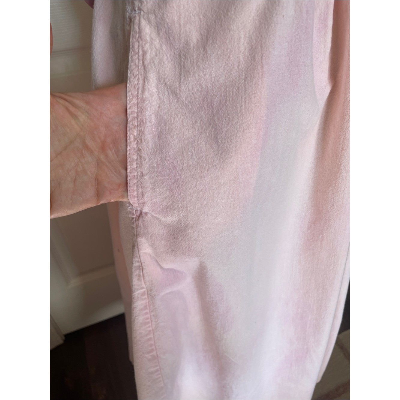 Vintage 80s Cottagecore Pastel Pink White Button Midi Skirt Koret City Blues 10