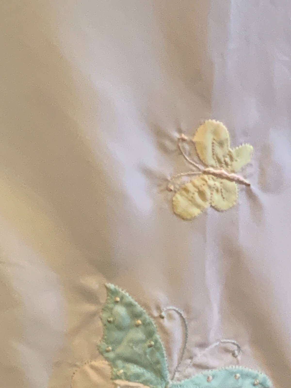 Vintage Corhan Noumair Hand Embroidered Butterflies Lace White Half Slip READ- S