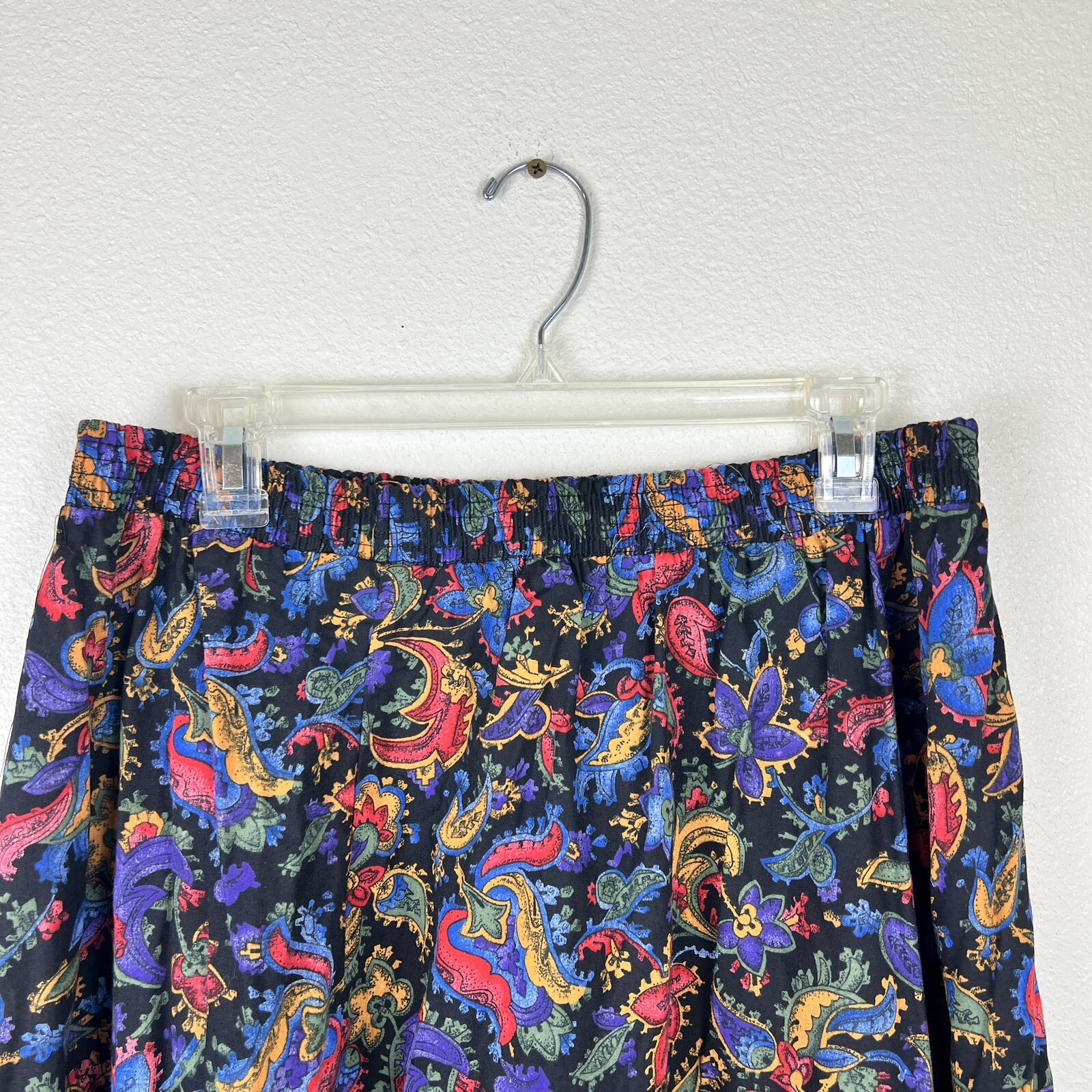 Vintage 90’s California Connection Multicolor Paisley Midi Circle Skirt Size 22