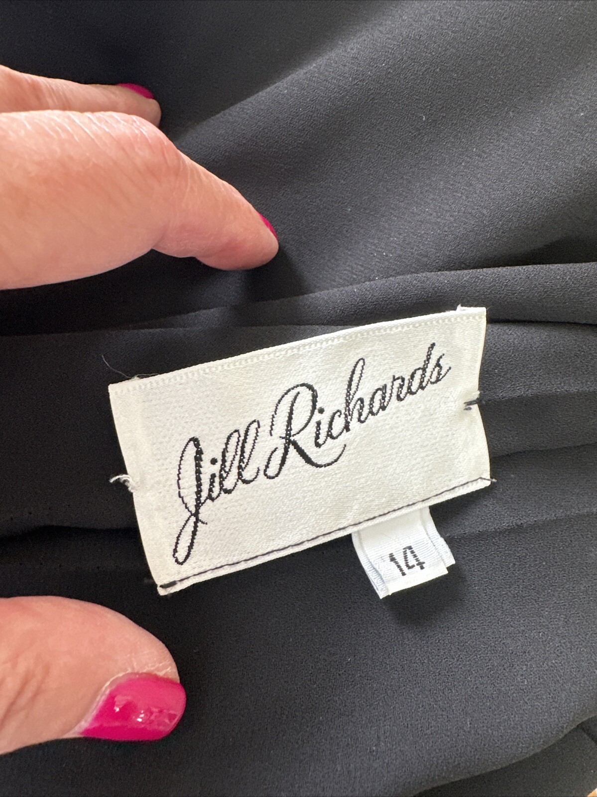 Jill Richards Chic 80s Black Sequined Sheath Dress White Collar & Rose 14 M