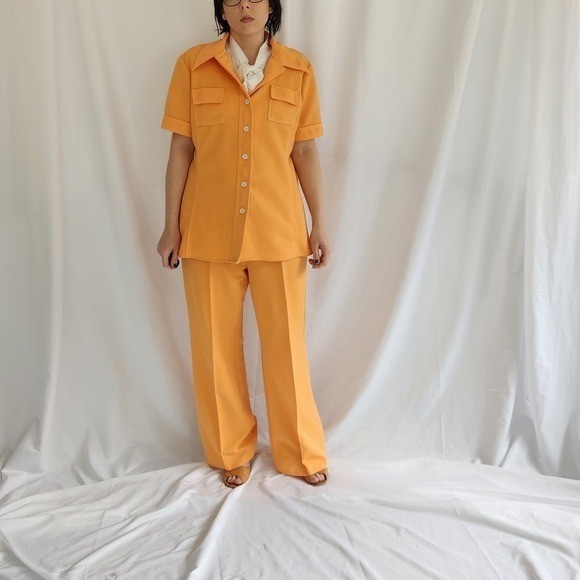 70s Orange Leisure Suit