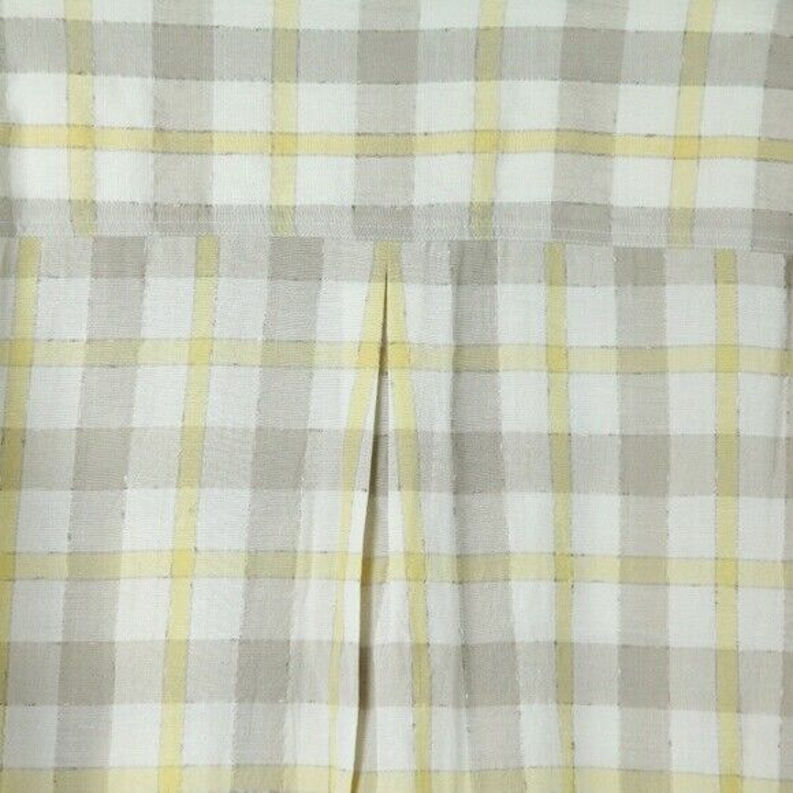 Vintage 90s Medium Button Up Top Butter Yellow Plaid Preppy Oversized Boyfriend