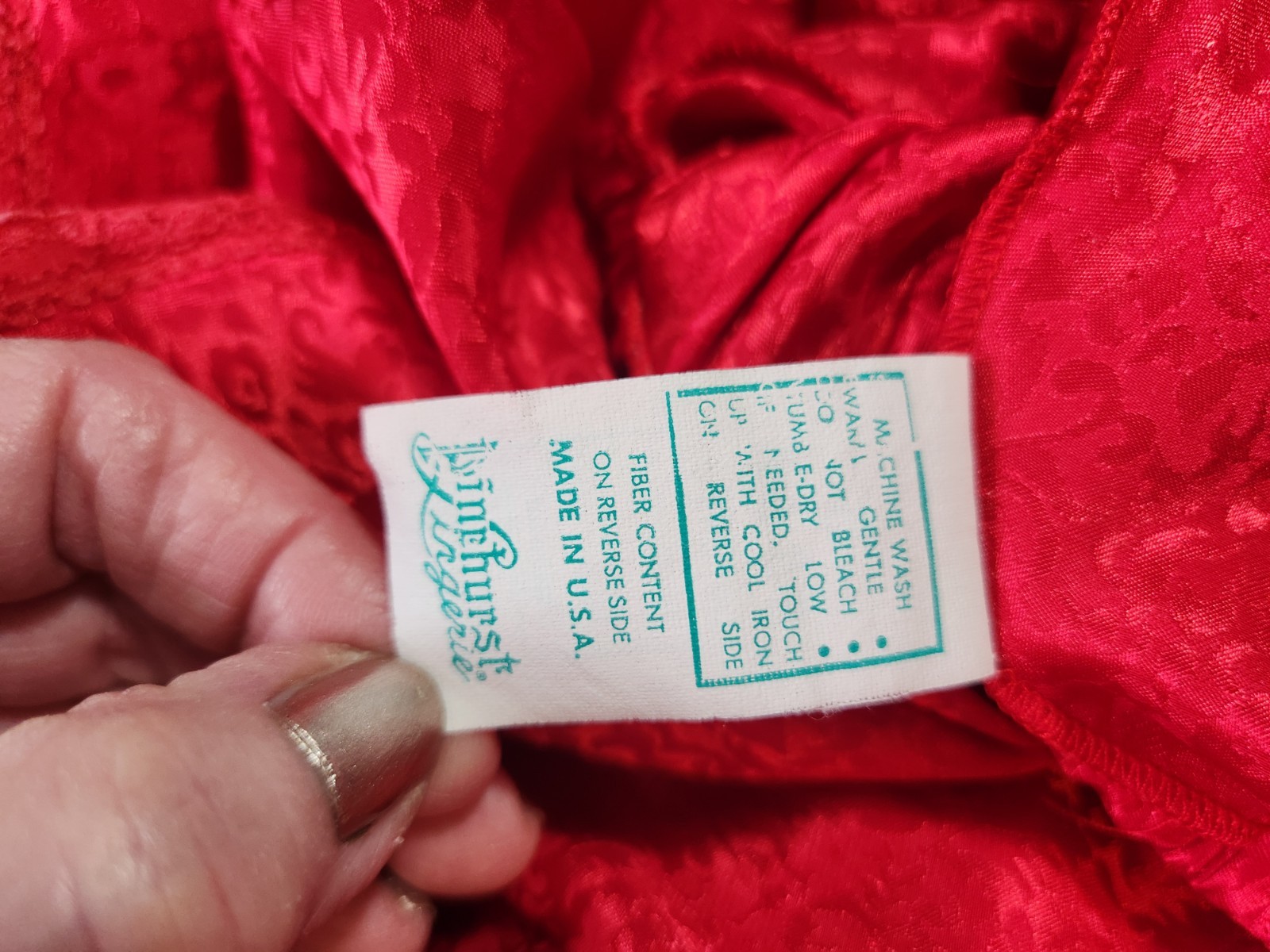 VTG PINEHURST LINGERIE RED SILKY POLY LACE LEG TAP PANTY FLORAL SZ 5 EXC