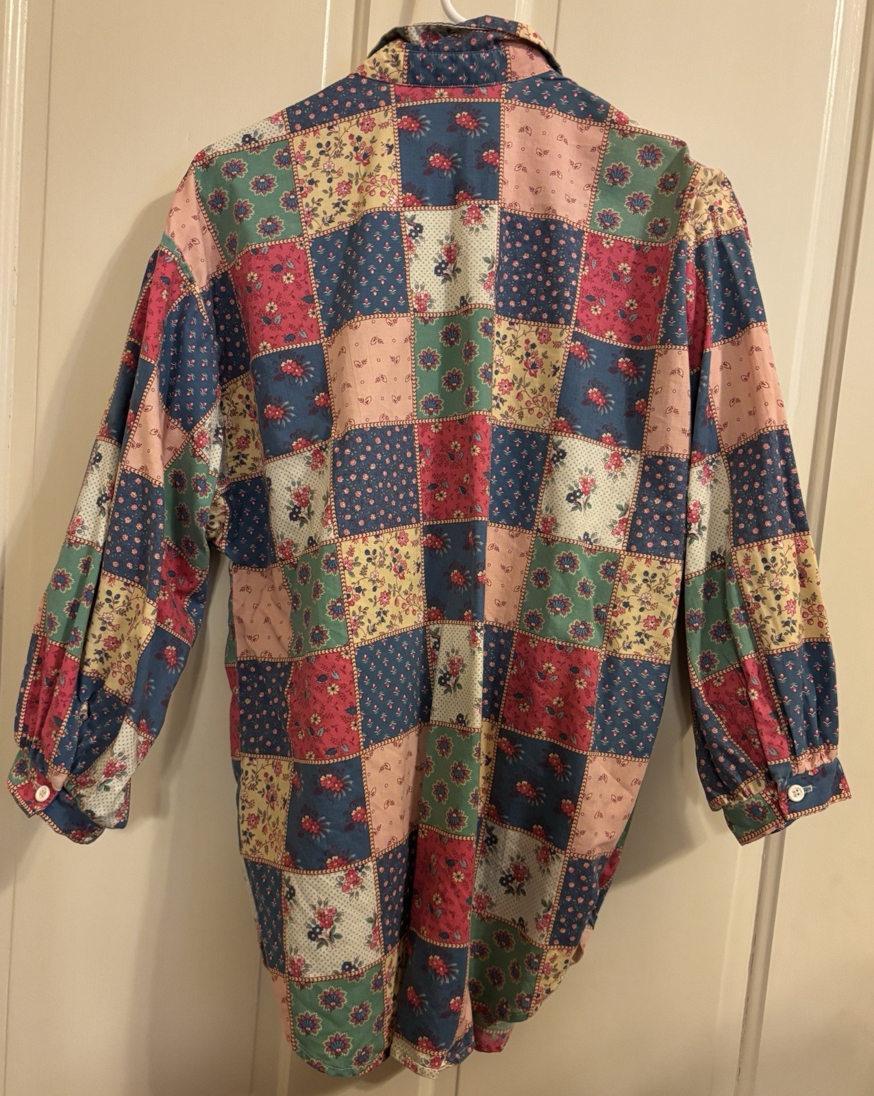Vintage Women’s Button Up Patchwork Shirt by Andrew McMullan Size Small USA