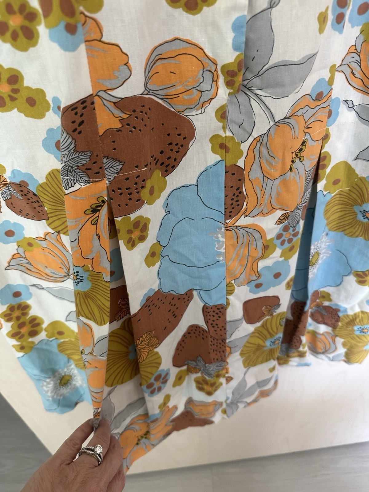 Vintage 60s/70’s A Nancy Frock Floral Cotton Shift Dress Mod Hippie Boho