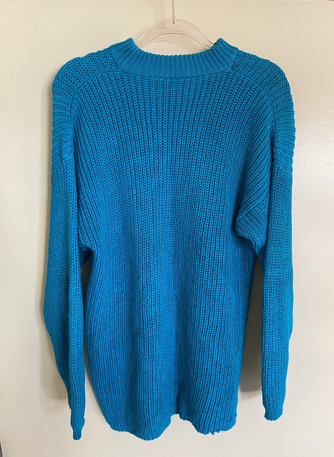 Vintage 1980’s Nordstrom Rafaella Blue Chunky Knit Oversized Sweater M