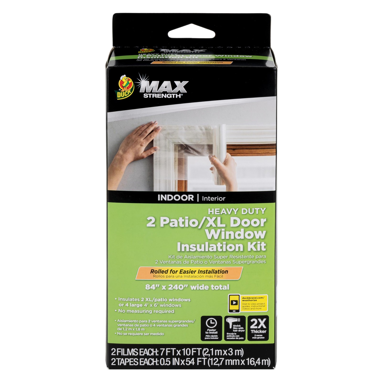 Duck MAX Strength Window Insulation Kit 84×120 – Heavy Duty Indoor Shrink Film
