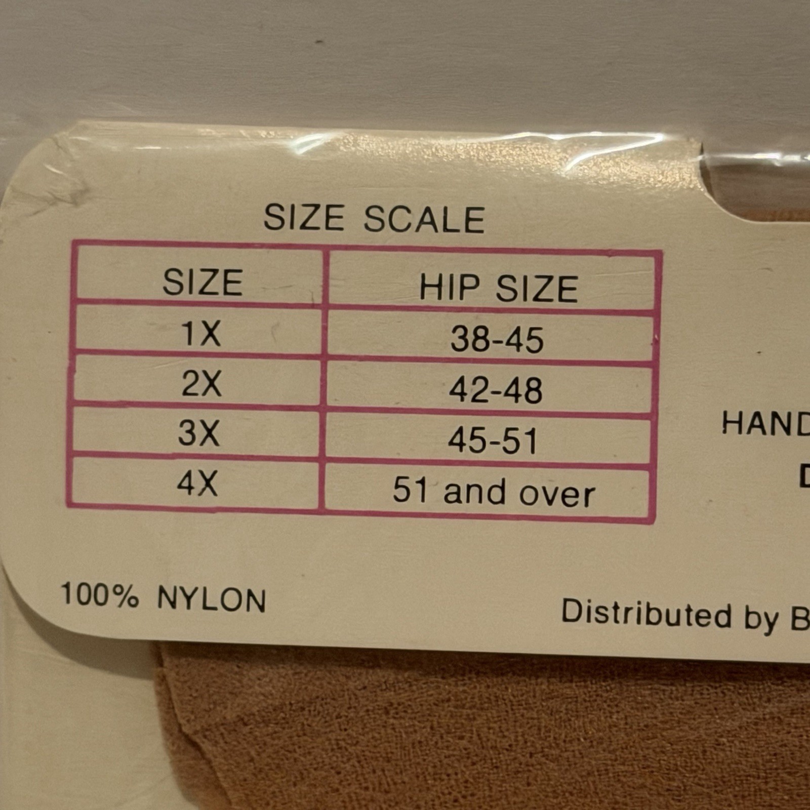 1970’s Marathon Trubo 7 Panty Hose Nylons 1X 38-45″ Hip Beige Extra-Size Width