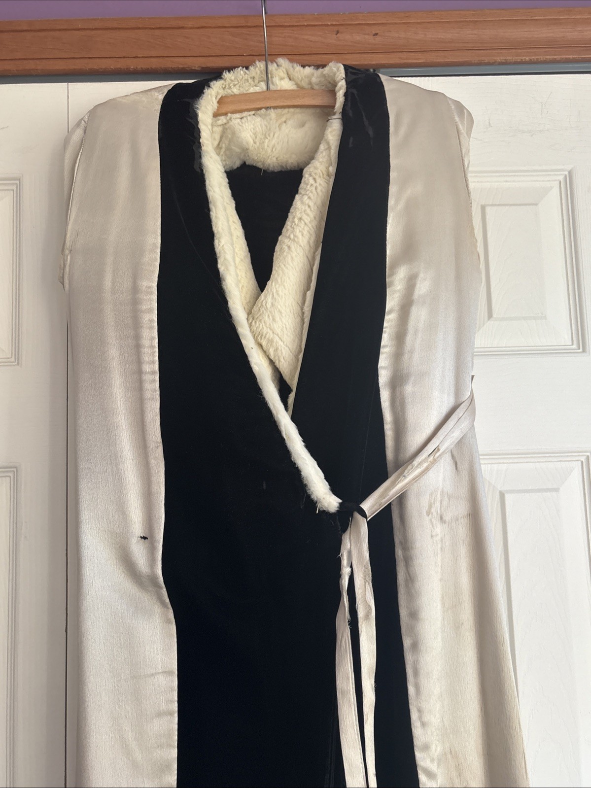 Russeks Antique Velvet Coat/ermine Collar. 1920-1930’s Opera Coat. FREE SHIP