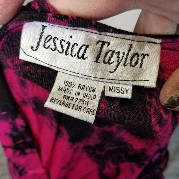 vintage 90s y2k Jessica Taylor tie dye cold shoulder dress pink white black