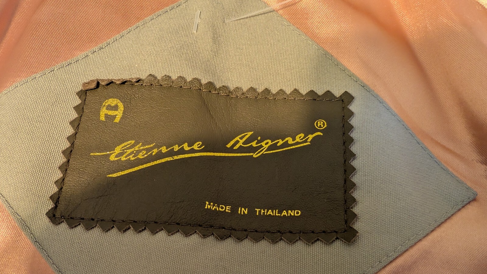 Vtg 80s ETIENNE AIGNER Wool Lined Sage Cotton Blend Zip Jacket Coat Size 6 Reg