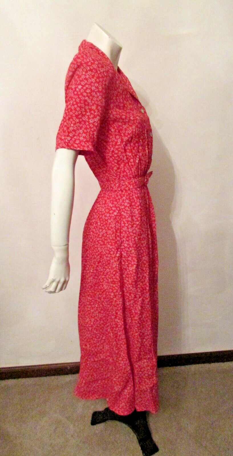 Carol Anderson Floral Rayon Belted Secretary Tea Garden Party Dress 2 USA made