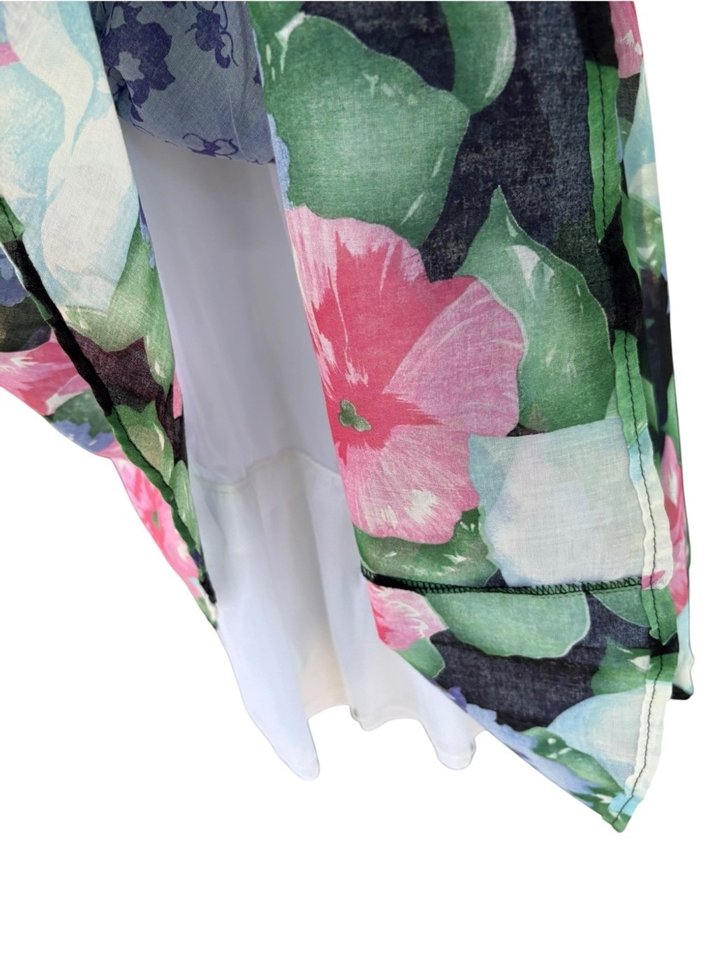 Vintage 80s Floral Chiffon Dress Open Back Fit Flare Party Prom 6 Small