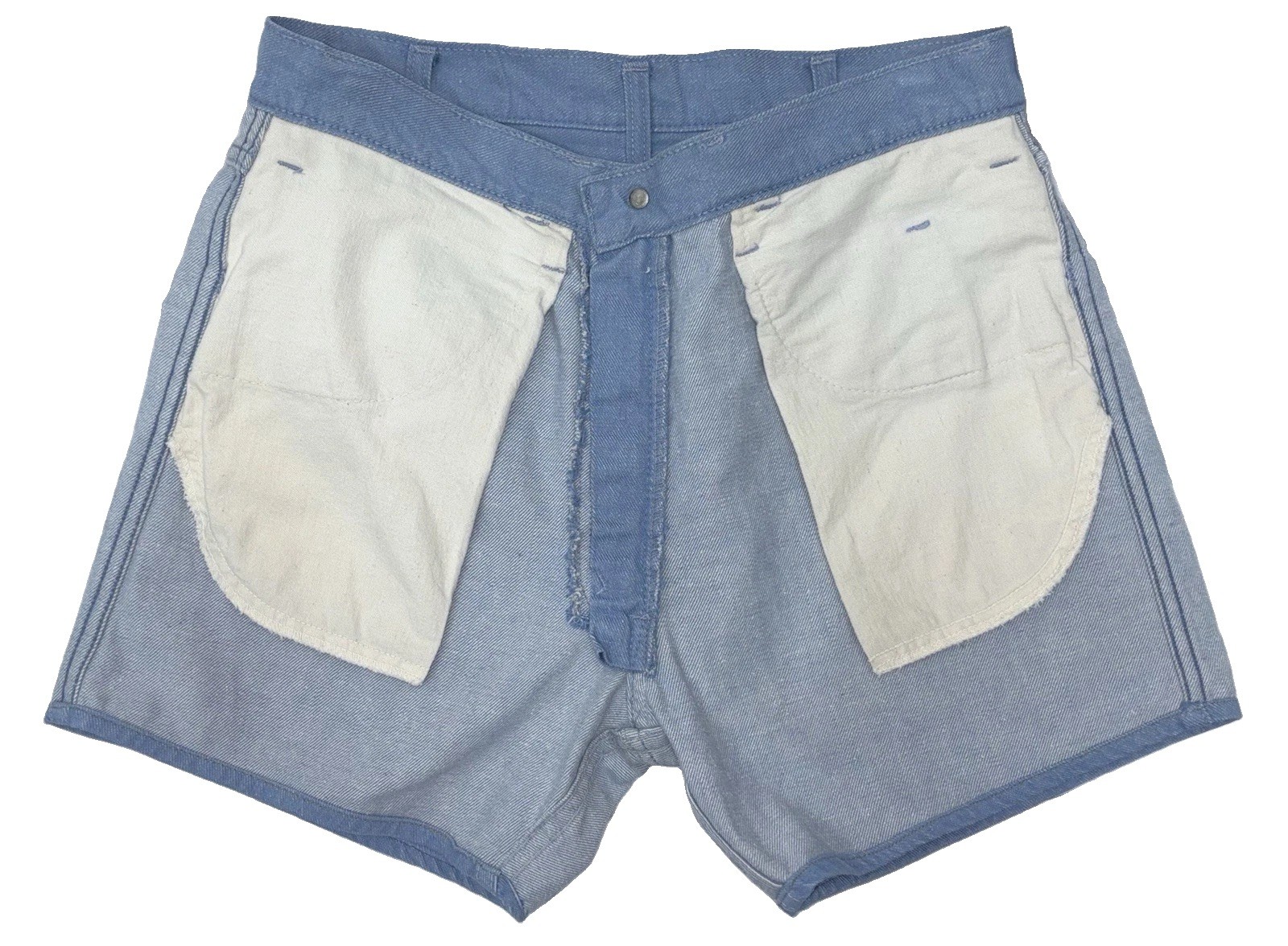 Rare VTG 60s LEVI’S For Her Size 28 Hot Shorts White Tab with Big“E” Gripper Zip