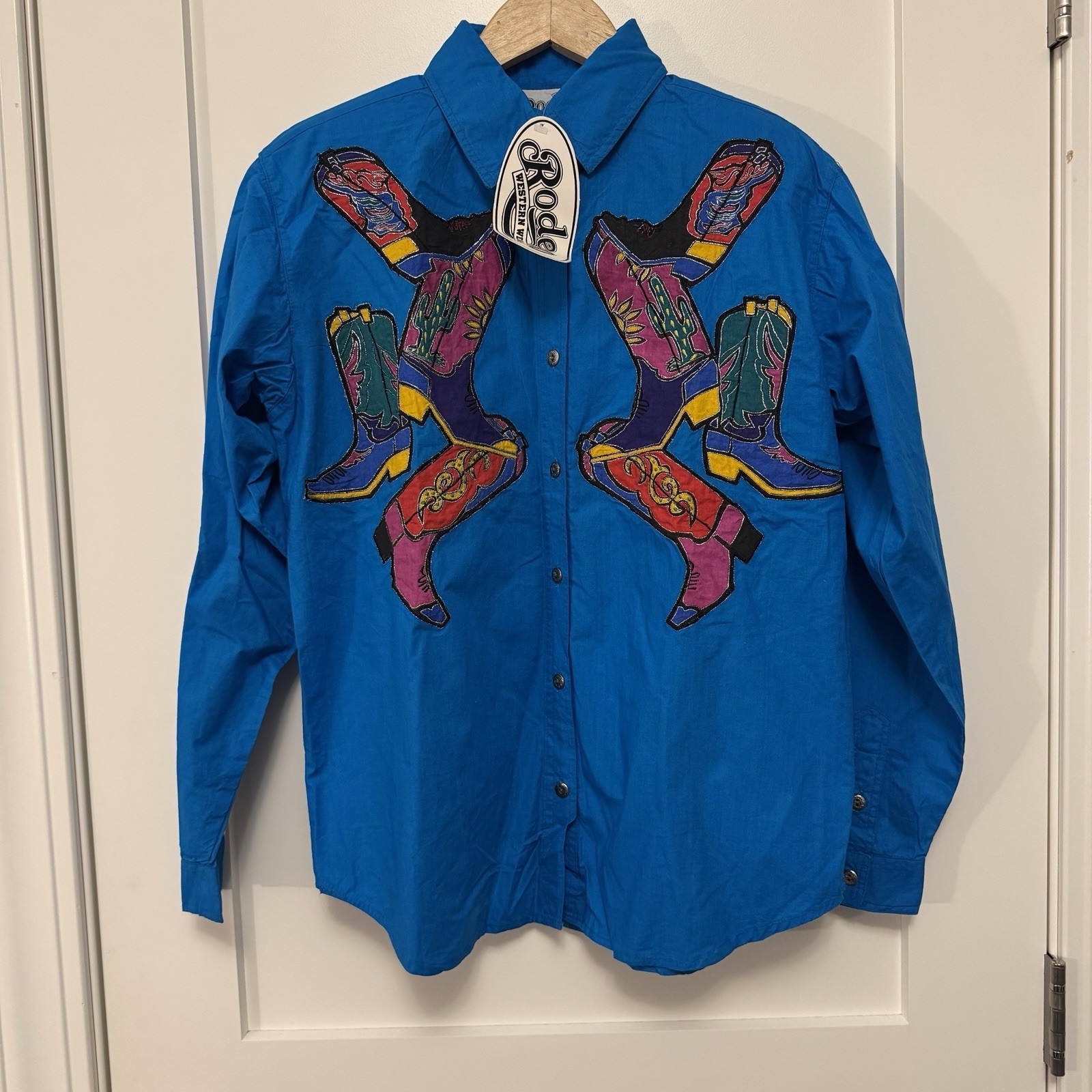 VTG Rodeo Western Wear Applique Button Shirt CowboyCore Women’s 90s NWT Y2K S